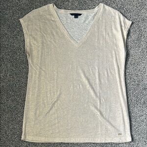 Tommy Hilfiger shimmery gold Cap Sleeve Tee Relaxed Fit